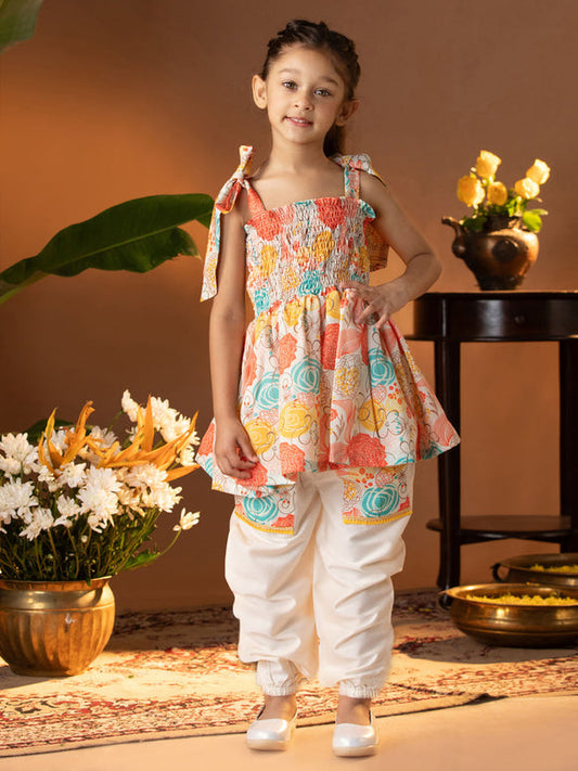 Girls' Multicolour Kurta And Patiala