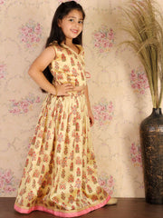 Girls Yellow Lehenga Set