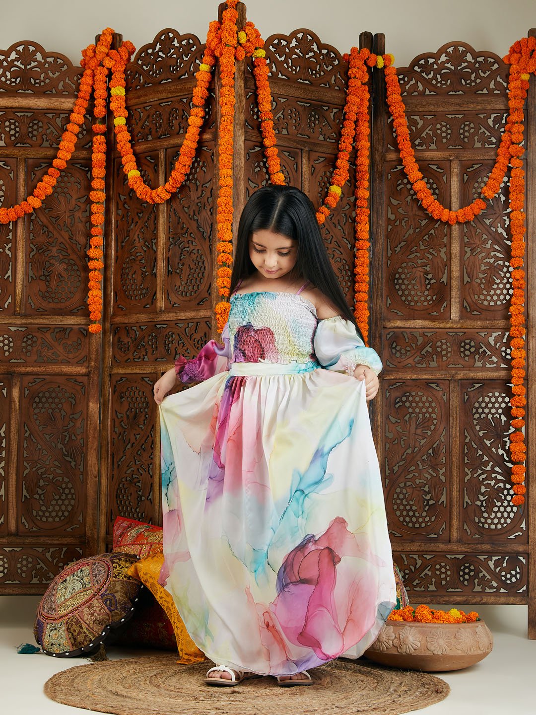 Girls' Multi color Lehenga