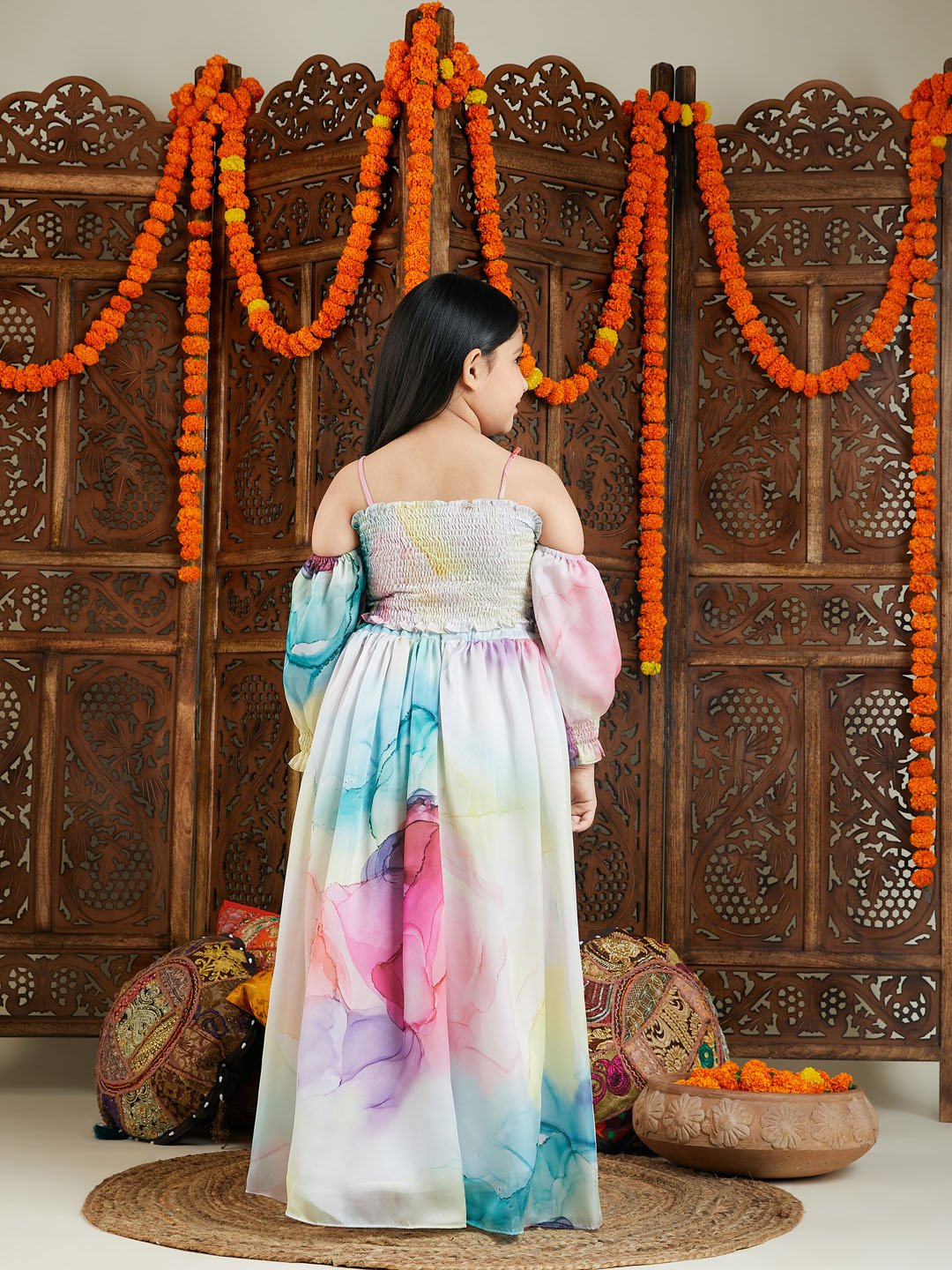 Girls' Multi color Lehenga