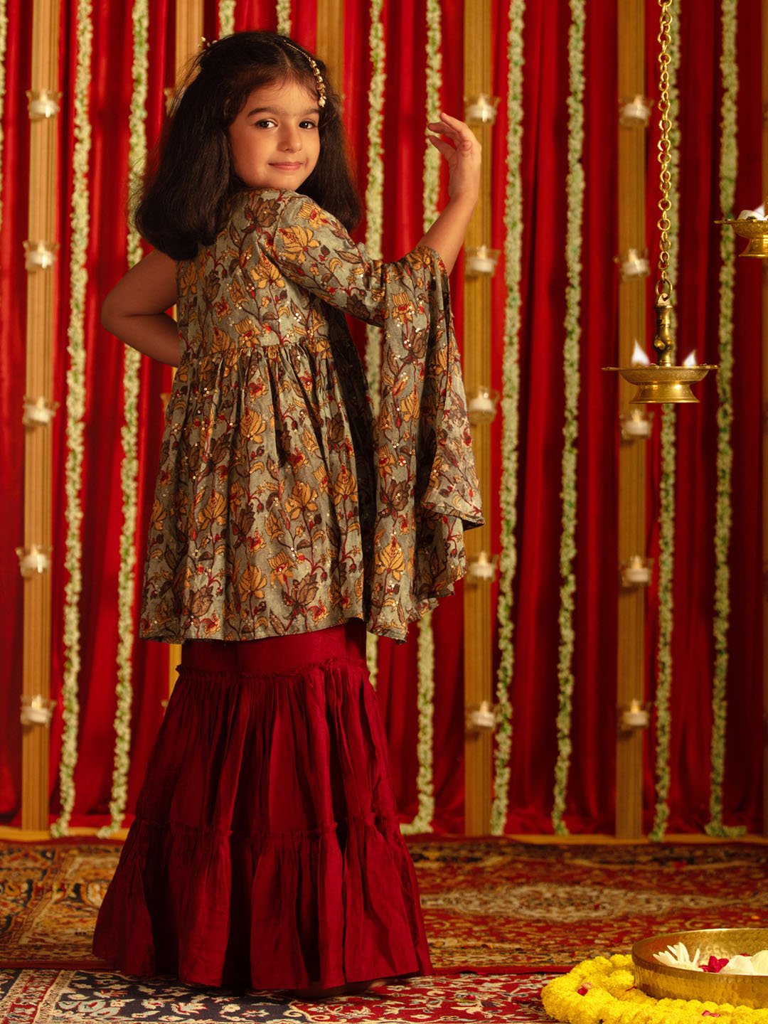 Girls' Grey Tunic And Sharara