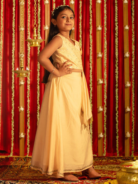 Girls' Peach Lehenga