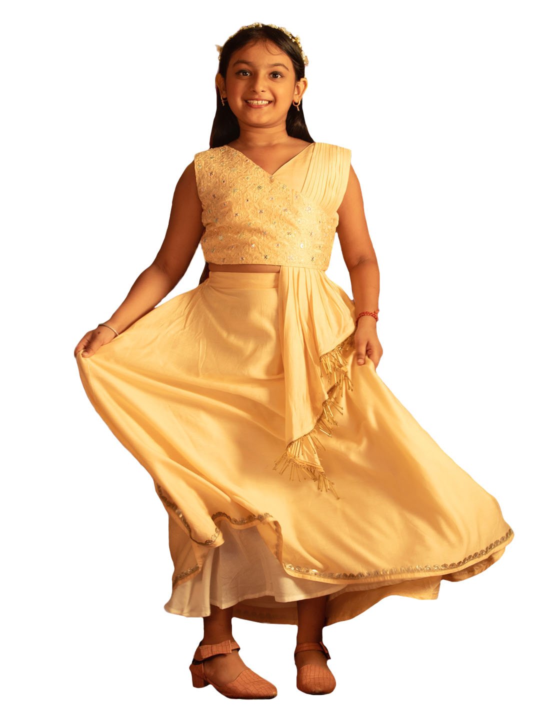 Girls' Peach Lehenga