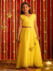 Girls' Yellow Lehenga