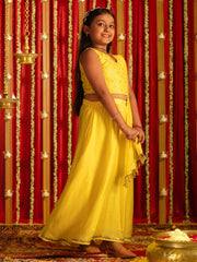 Girls' Yellow Lehenga