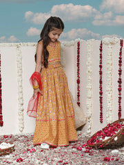 Vastramay - Girls' Floral Printed Lehenga Choli With Dupatta