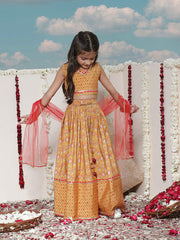 Vastramay - Girls' Floral Printed Lehenga Choli With Dupatta