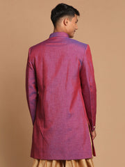 Men's Purple Silk Blend Sherwani Only Top