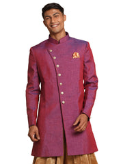 Men's Purple Silk Blend Sherwani Only Top