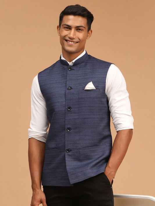 Vastramay - Men's Blue - Nehru Jacket