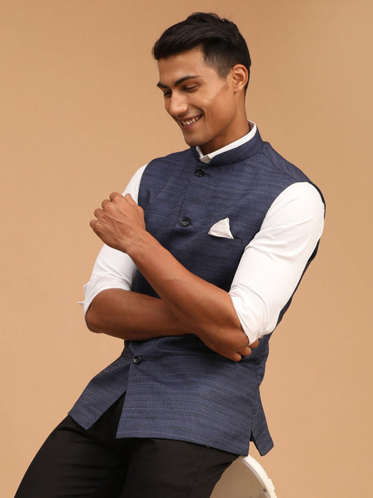 Vastramay - Men's Blue - Nehru Jacket