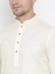 Men's Beige Cotton Linen Blend Kurta