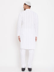 Vastramay - Men's White Pure Cotton Kurta Pyjama Set