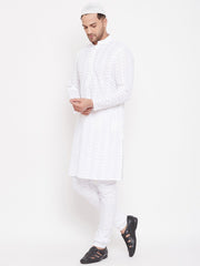 Vastramay - Men's White Pure Cotton Kurta Pyjama Set