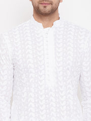 Vastramay - Men's White Pure Cotton Kurta Pyjama Set