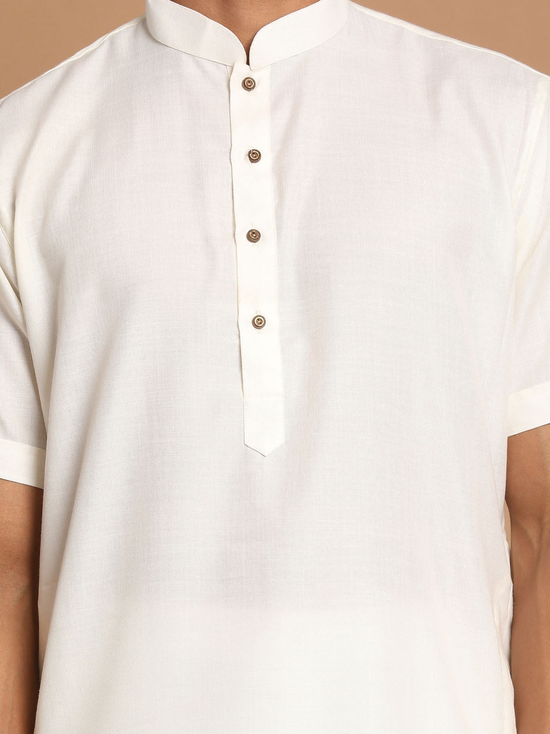 Men's Cream Cotton Blend Kurta