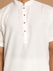 Men's Cream Cotton Blend Kurta