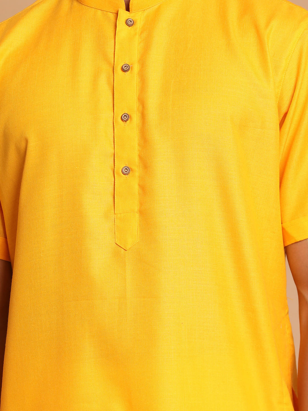 Men's Mustard Cotton Blend Kurta