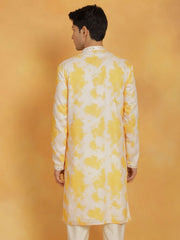 Vastramay - Men's Yellow Cotton Blend Kurta