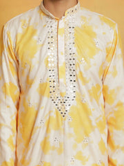 Vastramay - Men's Yellow Cotton Blend Kurta