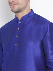 Men's Blue Silk Blend Kurta