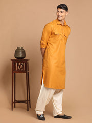 Men's Rust Cotton Blend Kurta