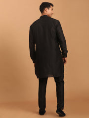 Vastramay - Men's Black Viscose Kurta Pyjama Set