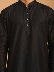 Vastramay - Men's Black Viscose Kurta Pyjama Set