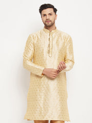 Vastramay - Men's Gold Zari Weaved Kurta