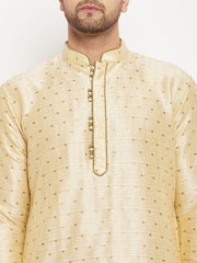 Vastramay - Men's Gold Zari Weaved Kurta