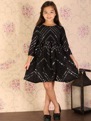 Girls Black Ethnic Dress