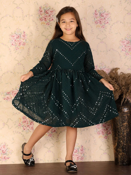 Girls Green Ethnic Dress