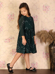 Girls Green Ethnic Dress