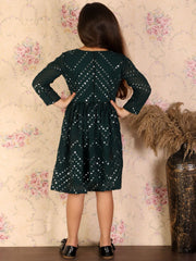 Girls Green Ethnic Dress