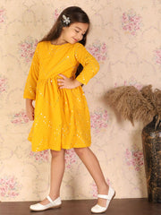 Girls Yellow Ethnic Dress