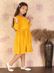 Girls Yellow Ethnic Dress