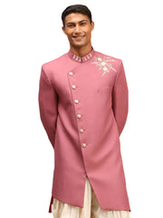 Men's Purple Silk Blend Sherwani Only Top