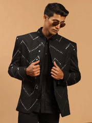 Men's Black Viscose Ethnic Combo Set