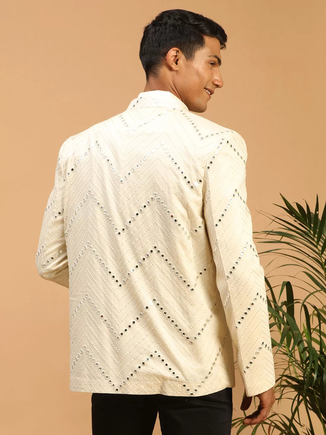 Men's Cream Viscose Ethnic Combo Set