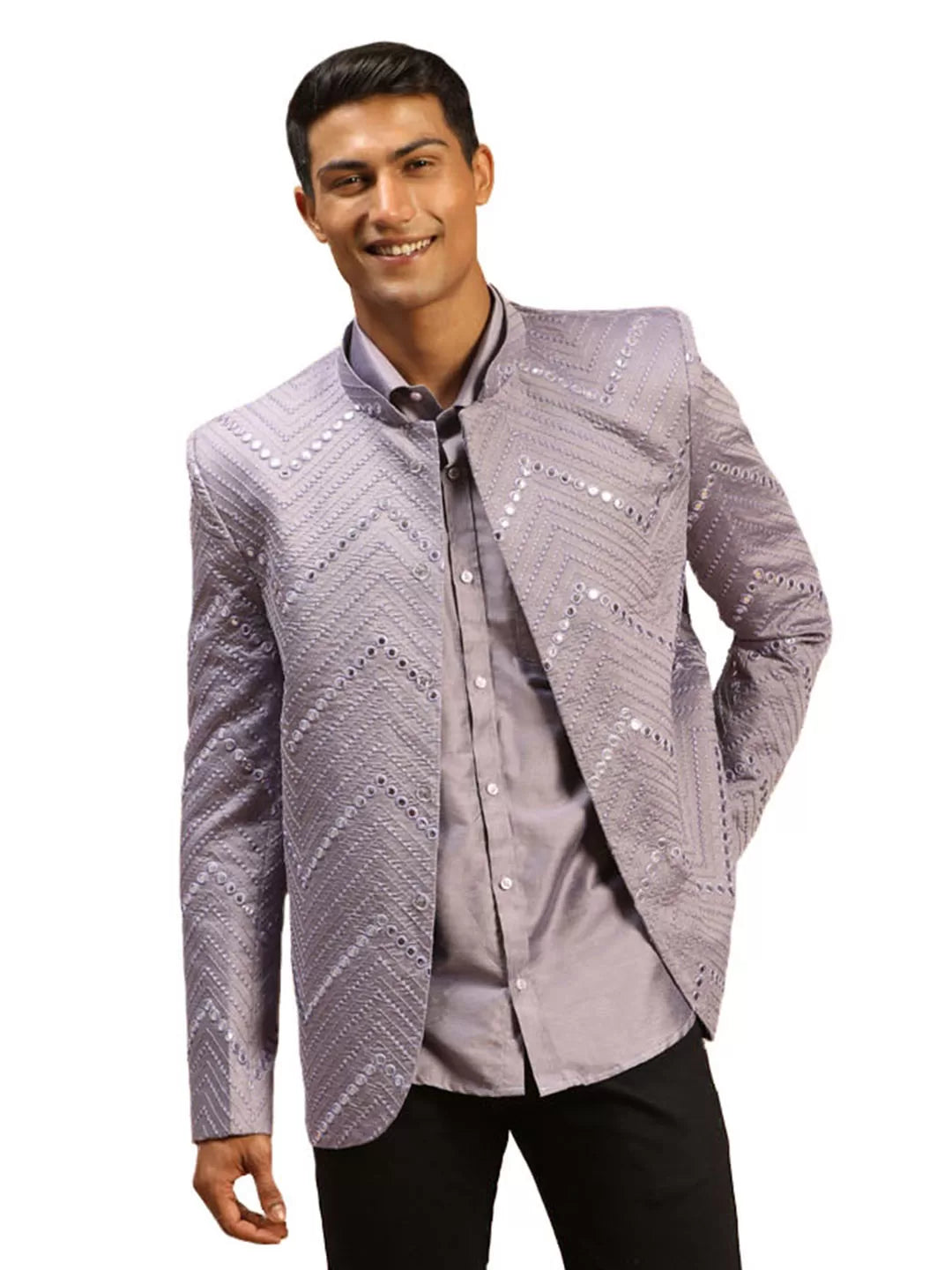 Men's Purple Viscose Ethnic Combo Set