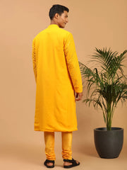 Shrestha By Vastramay - Men's Yellow Georgette Kurta Pyjama Set