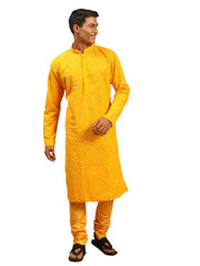 Shrestha By Vastramay - Men's Yellow Georgette Kurta Pyjama Set