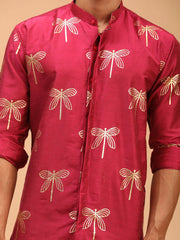 Vastramay - MEN'S FUCHSIA FOIL PRINT SHIRT