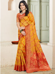 Silk Woven Work Festival Tassle Saree