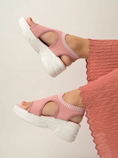 Lightweight Comfortable Daily Wear & Trendy Flatforms Pink Sandals for Women & Girls