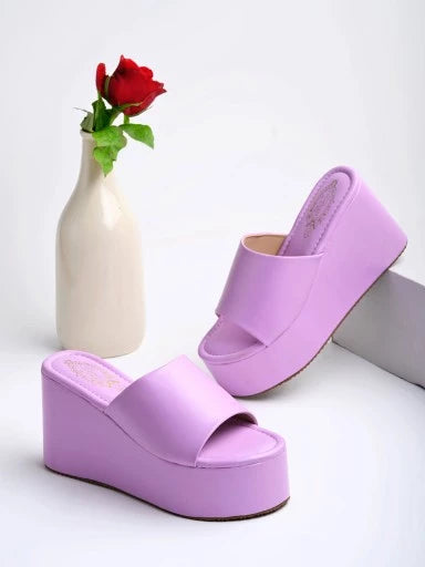 Fashionable Mauve Platform Heels For Women & Girls