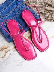 Solid Backstrap Casual White Pink Sandals For Women & Girls