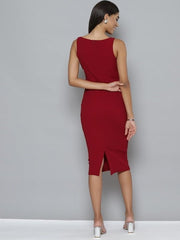 Sassafras - Women Textured Sheath Midi Dress