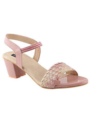 Women's & Girl's Pink Pointed Toe Block Heeled Sandals