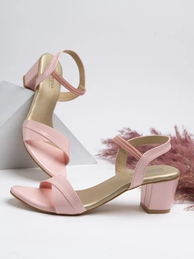 Women's & Girl's Pink Pointed Toe Block Heels